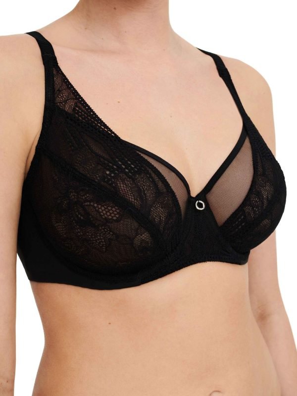 Reggiseno Chentelle, bipartito con ferretto, con pizzo, fascia morbida