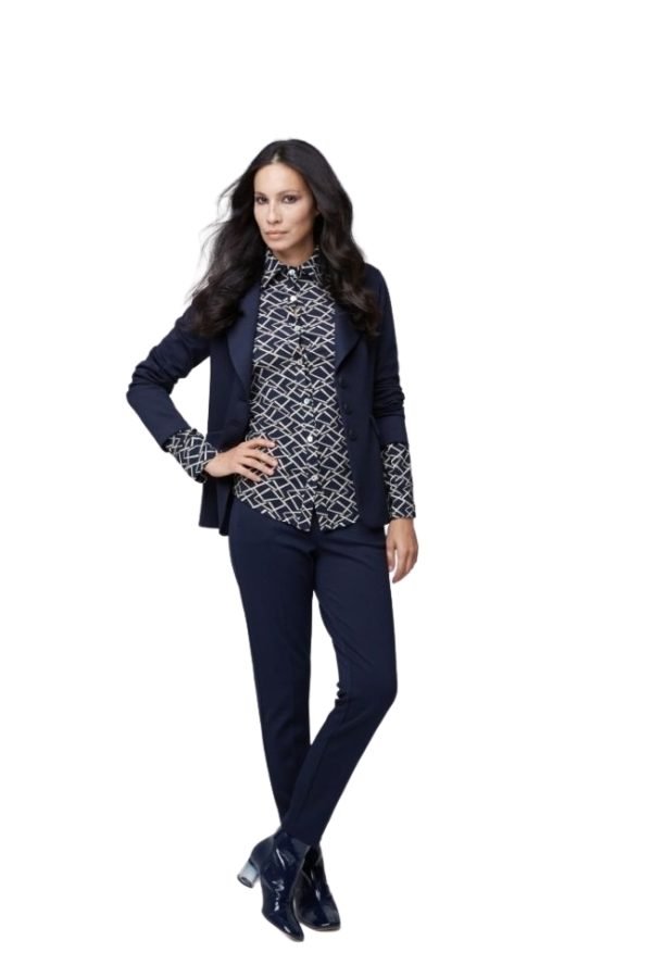 Giacca blazer in punto milano diagonale