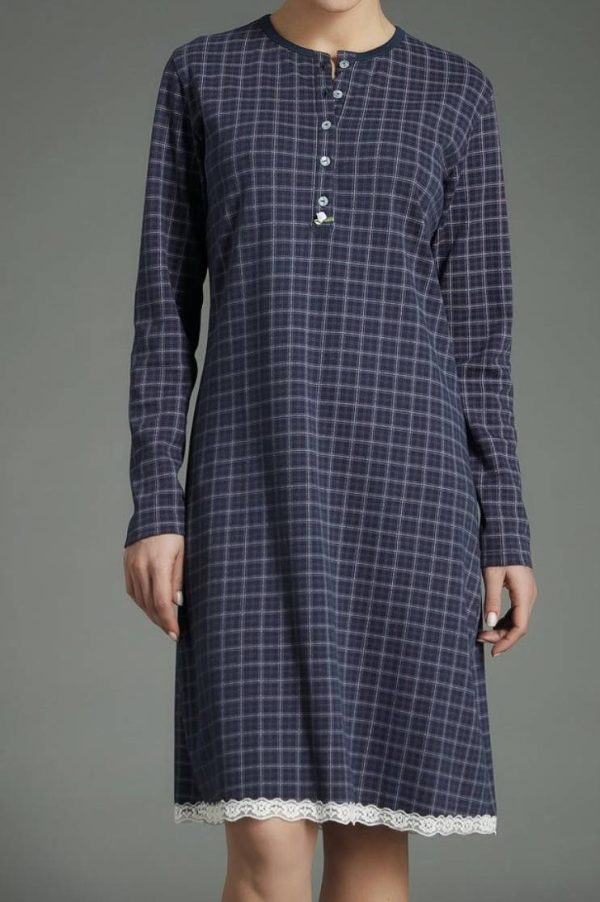 Camicia da notte in caldo cotone Ragno modello serafino