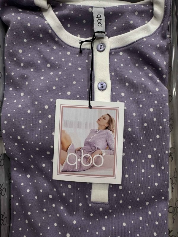 Camicia da notte in caldo cotone Qbò, manica lunga