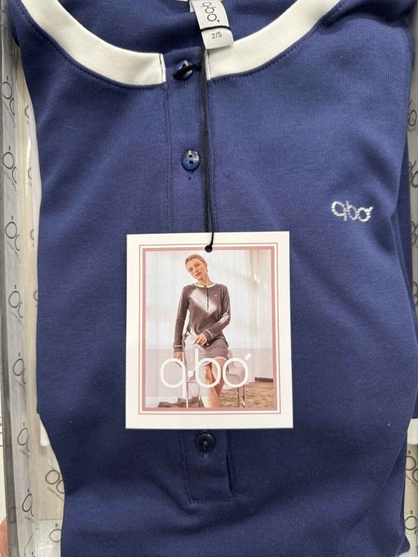 Camicia da notte in caldo cotone Qbò, manica lunga