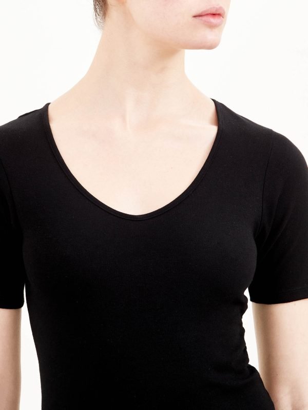 Maglia intima donna manica corta collo a V 100% cotone interlock Ragno