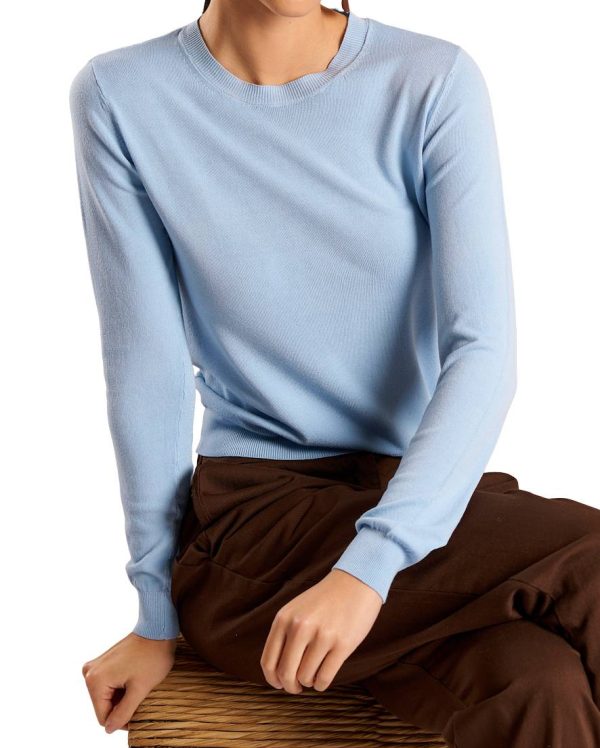 Maglia mista viscosa con collo tondo