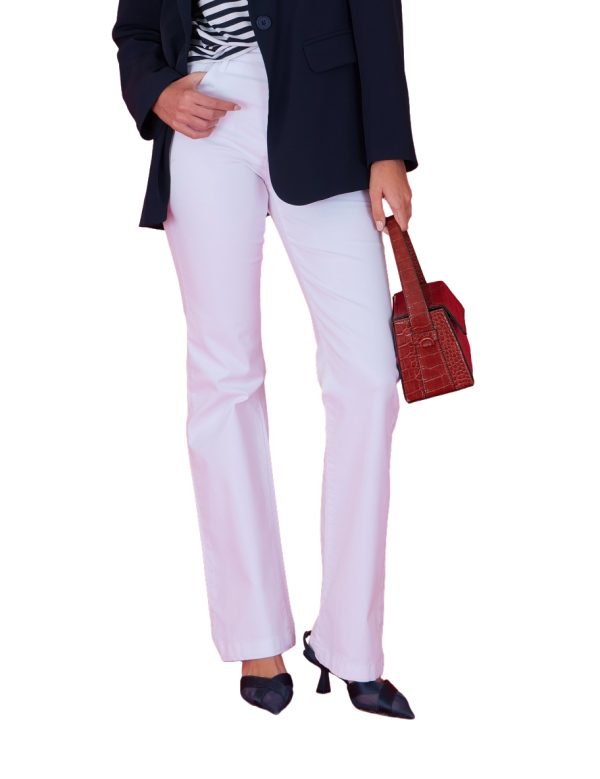 Jeans bianco in puro cotone, modello dritto