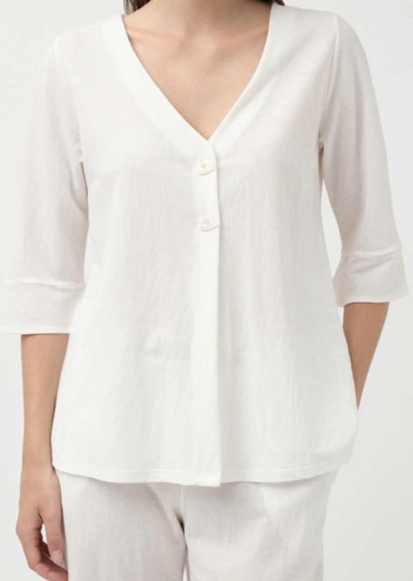 Camicia due bottoni modello ampio con spacco laterale