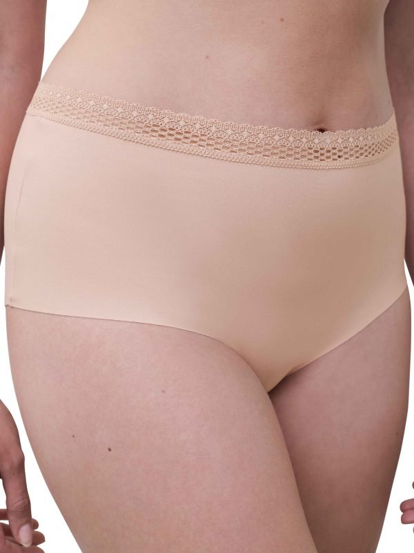 Culotte a vita alta Chantelle con bordo in pizzo, in cotone e modal