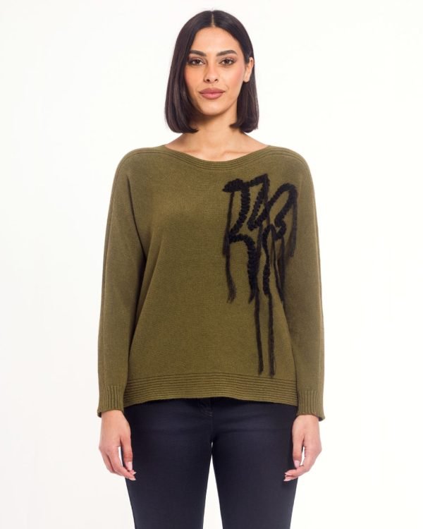 Maglione con dettaglio ricamato in rilievo