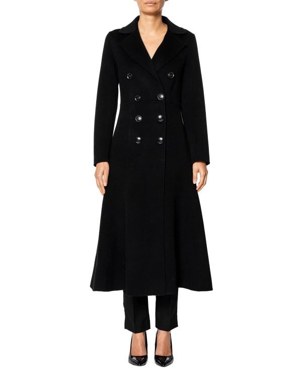 Cappotto doppiopetto, modello avvitato, con reverse e tasche
