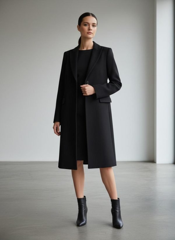 Cappotto in lana e cachemire, modello classico con doppio bottone e reverse
