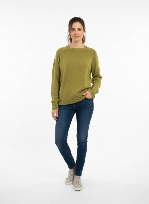 Pullover in pura lana merinos, collo tondo