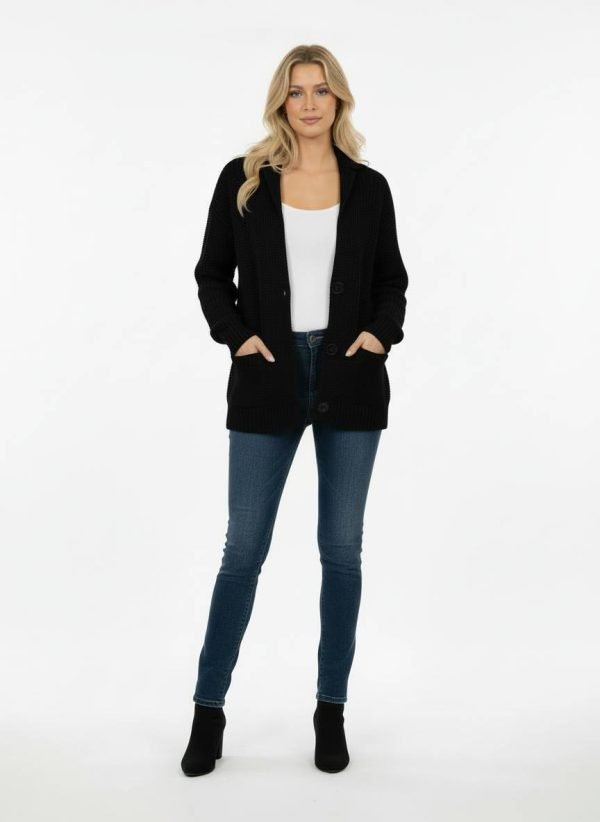 Giacca blazer in pura lana lavorazione chicco di riso, con reverse e tasche