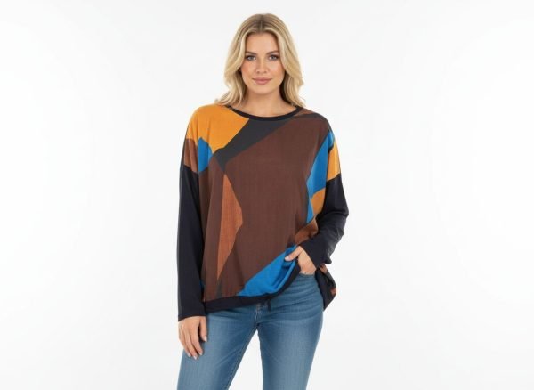 Camicia viscosa, collo tondo, coulisse in vita
