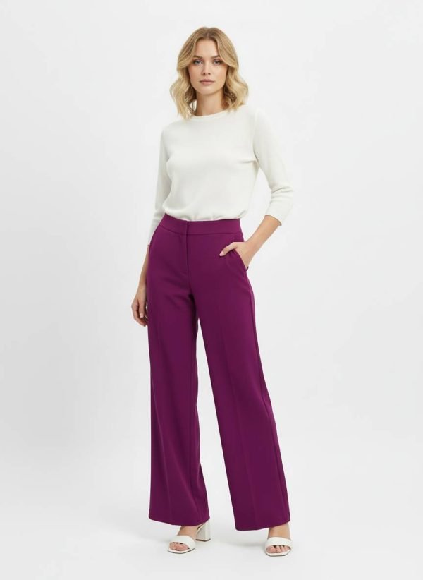 Pantalone Eva, in punto milano easy, con elastico in vita a zampa