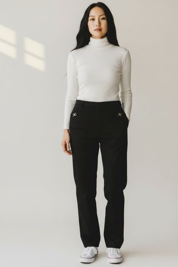 Pantalone Carla Ferroni nero elasticizzato caldo e confortevole