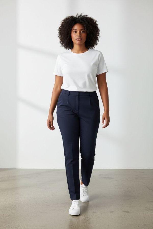 Pantalone in tessuto bielastico sigaretta