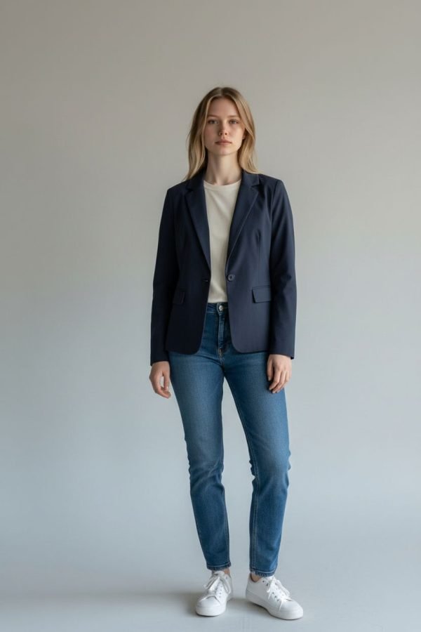 Blazer giacca monopetto foderato ad un bottone  elasticizzata