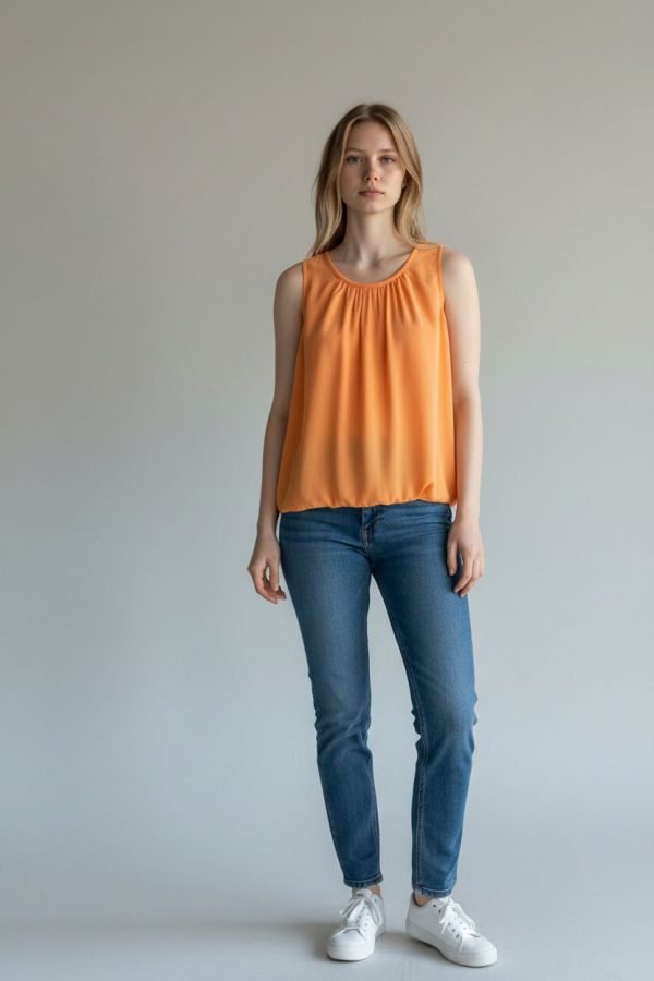 Blusa a canotta in pura viscosa
