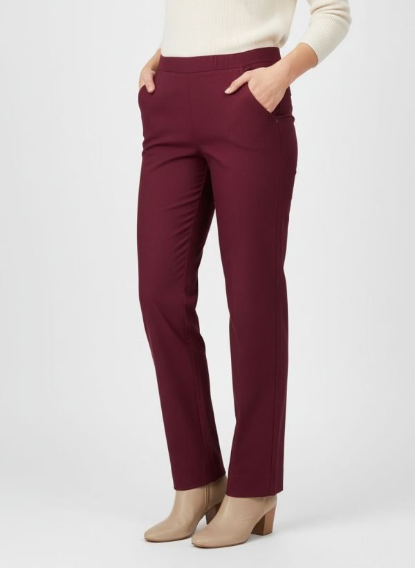 Pantalone in viscosa invernale, taglio a sigaretta, made in Italy