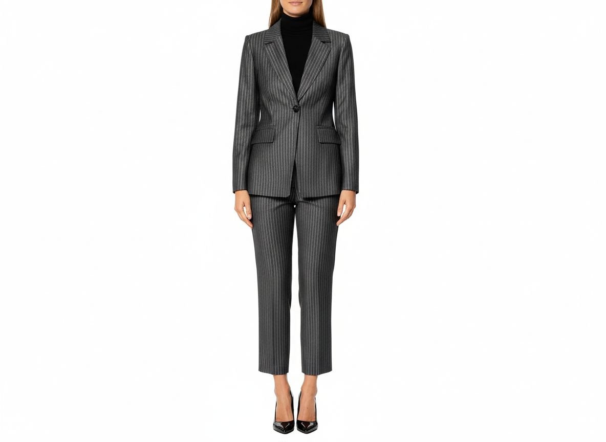 Completo gessato lurex argento giacca e pantaloni modello slim