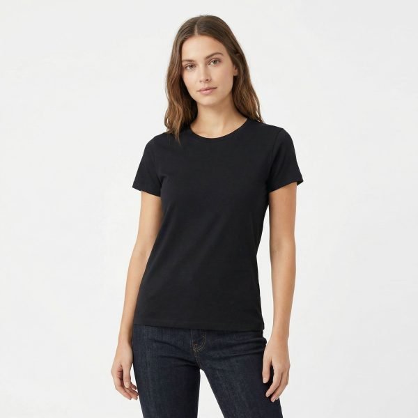 T-shirt in cotone modal nera e bianca