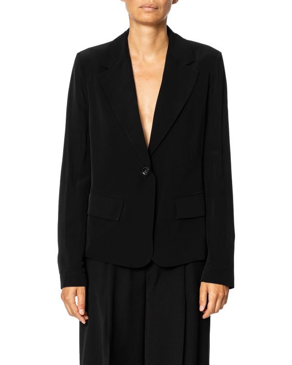 Blazer in crepe di viscosa, taglio corto