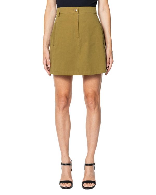 Minigonna in gabardine di cotone, con tasche